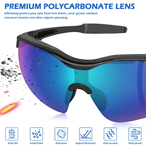 OXG Safety Glasses for Men Women, ANSI Z87 UV Protection Protective Eyewear - color: Multicolor