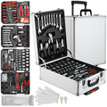 TLGREEN 799-Piece Mechanic Tool Set with Rolling Tool Box, Black - color: Silver