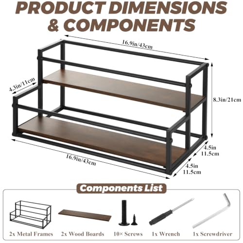 QTLCOHD 2 Tier Liquor Bottle Display Shelf