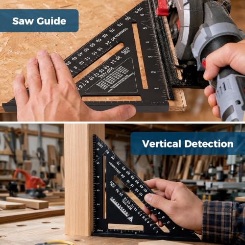 PEC Tools 7" Rafter Square, Laser-Etched Graduations, Convenient and Quick Tool for Framing