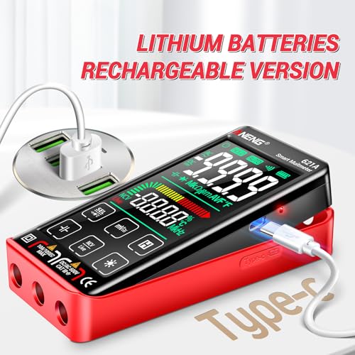 ANENG Digital Multimeter Smart Touch TRMS 9999 Count, Rechargeable with NCV - style: 621A Backlit Color Touch Screen