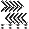 Litoexpe 10 Pcs Black L-Shape Angle Bracket 80mm - size: 3.15" x 3.15", style: L Shape