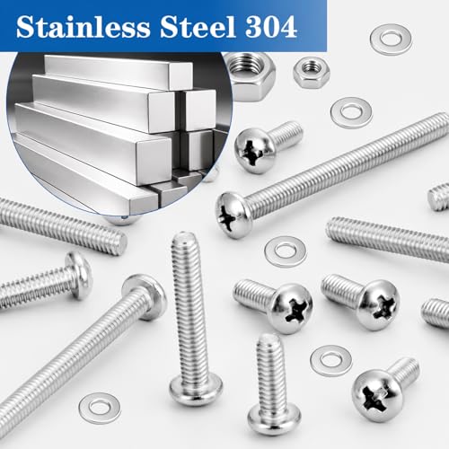 570Pcs Phillips Pan Head Nuts and Bolts Assortment Kit#6-32#8-32#10-24 - size: SS #6#8#10 570PCS