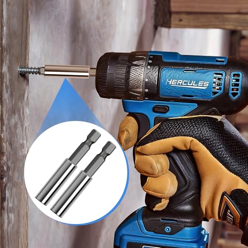 2.4/4/6 Drill Bit Holder with，6Piece Drill Extension Set， | 1/4 Hex Magnetic Bit Holder, Quick-Change CR-V Steel Drill Bit Extender for Screwdriver Bits, Nuts, and Sockets