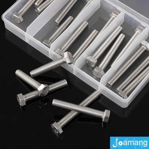 M8 x 40mm 45mm 50mm 55mm 60mm Hex Bolts, Hexagon Head Screws, 304 Stainless Steel(A2-70), Metric Fully Thread, Bright Finish, Assortment Kit 20PCS - size: M8x40-60mm(20PCS)