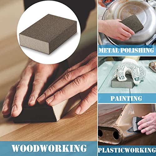 8Pcs 120 Grit Sanding Blocks, Jamiikury Fine Sanding Sponge Washable and Reusable, Wet Dry Sandpaper Sponge for Wood Metal FurniturePaint and Drywall - size: 120 Grits