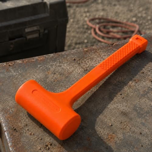 Stark USA 2-Pounds Dead Blow Hammer, 2 lbs Pound Grip Mallet Hammer Handle Spark Rebound Resistant Head, Orange - size: 2-LBS