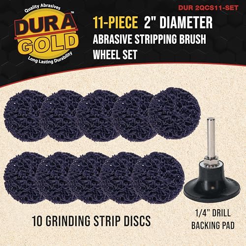 Dura-Gold 11-Piece 2" Diameter Abrasive Stripping Brush Wheel Set - 10 - style: 2" Diameter