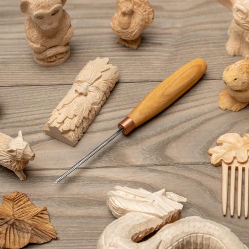 BeaverCraft Wood Carving Chisels, V Gouge - Whittling Hand Chisel K12/02 - Compact Gouges, Wood Carving Tools for Beginners and Professionals