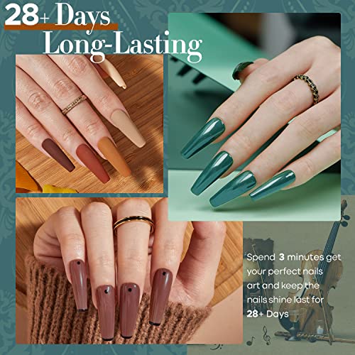 modelones Fall Gel Nail Polish Set, 6 Dark Colors Brown Wine Purple Blue - color: A A A1 Dark Colors