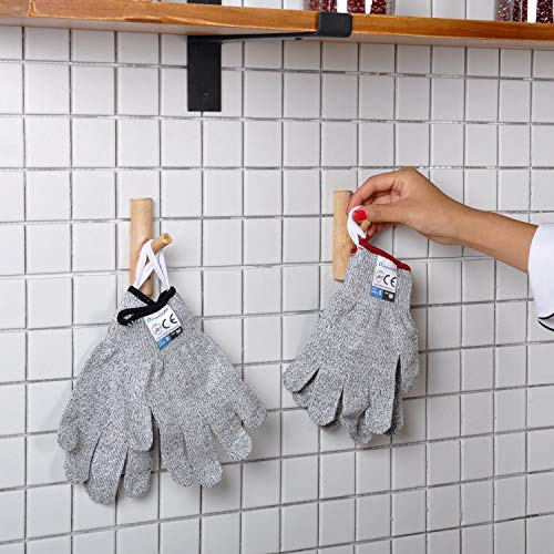 Dowellife Cut Resistant Gloves Food Grade Level 5 Protection, Safety Kitchen Cuts Gloves for Oyster Shucking, Fish Fillet Processing, Mandolin Slicing, Meat Cutting and Wood Carving. (Small-2 Pairs) - size: Small (Pack of 2), style: Original