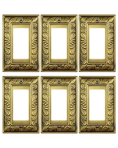 6-Pack Paisley Pattern Decorator Outlet Cover Plate, Metal Switch Plates - style: 1 Decorator 6PK