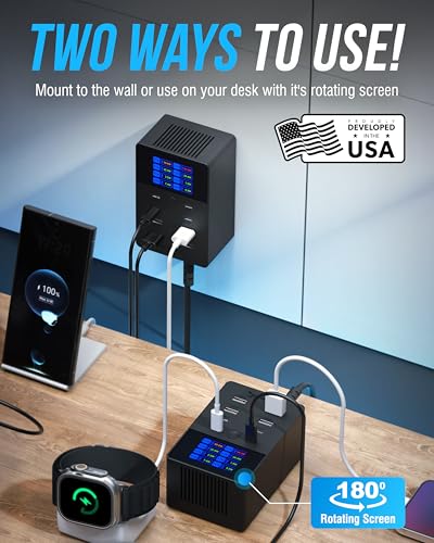 SABRENT VOLTIK Charging Station, 252W 8-Port USB C and USB A, LCD Display - size: 8-Port