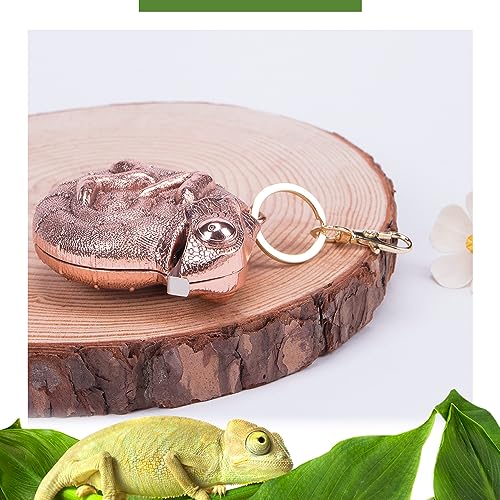 SaiDian 1Pcs Portable Chameleon Tape Measure Ruler Retractable Measure Tape Keychain Metric Measuring Tape 2m/6.5ft (Rose Gold)