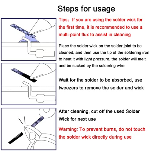 solder wick braid 10ft Length Desoldering Wick Braid Remover Tool Solder Sucker 1 piece No-Clean soldering Wick Wire Roll and Disassemble Electrical Components - style: 1pcs