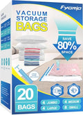 Fygrip 80% Space Saver Vacuum Storage Bags with Hand Pump, 20 Combo
