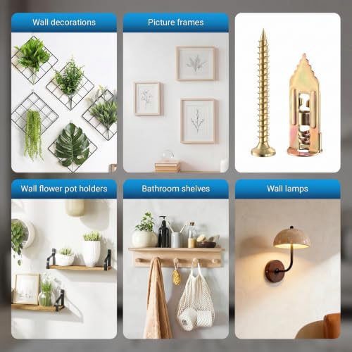 Self Drilling Drywall Anchors with Screws Kit, Sheetrock Anchors