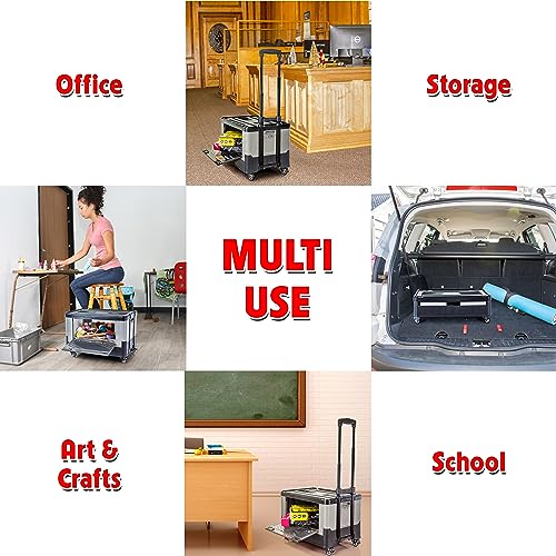 dbest Products Quik Cart Extended Collapsible Rolling Crate - Gray & Black - color: Black, style: Extended