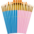 Artstorys Paint Brushes Set, 20 Pcs Acrylic Oil Watercolor Painting Brushes - color: Blue,pink
