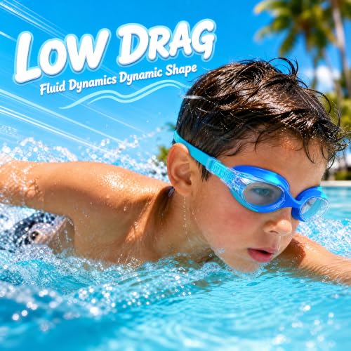 Good Anti-Fog Swim Goggles for Kids 3-15, Boys, Girls, Youth Toddler - color: Pink, Purple