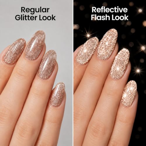 Beetles Fall Glitter Gel Nail Polish Set Reflective Sparkle Gel Polish - color: A - Reflective Glitter | Bling Fling