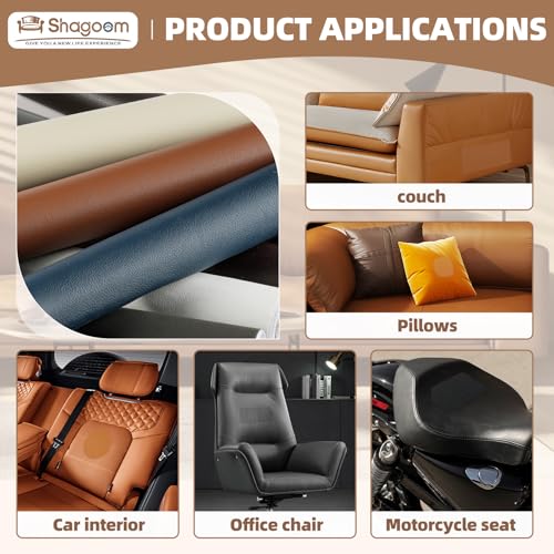 Shagoom Leather Repair Kits, Large Vinyl Repair Patch for Couches Furniture - color: Black, size: 3.5X79 inch