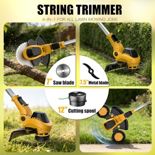 Givilo 12-Inch Weed Wacker Cordless Compatible with DEWALT 20V MAX Battery - size: 12 Inch