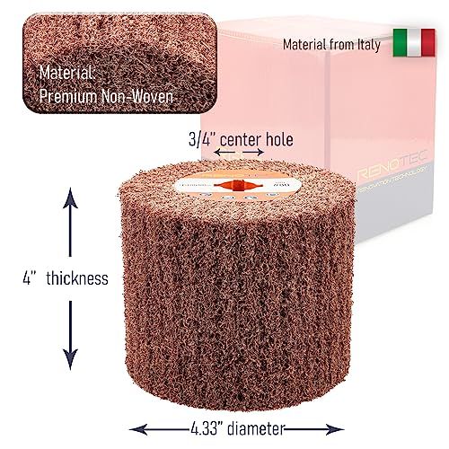Non Woven Burnishing Wheel, 4.33" x 4", 110x100mm, for Burnishing Polishing Machine, 3/4 Inch Arbor - style: Burnishing Wheel #80