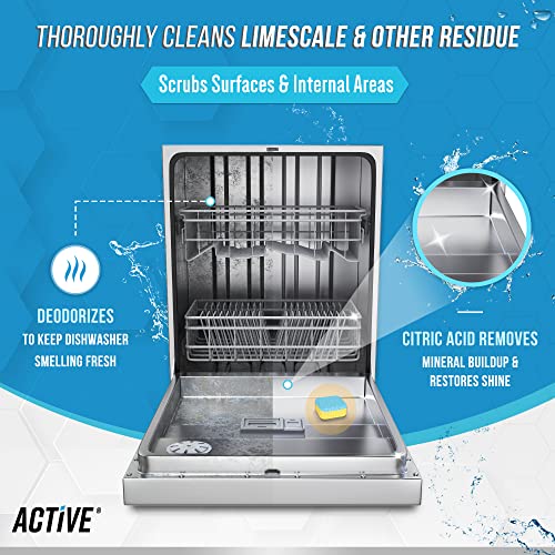 ACTIVE Washing Machine And Dishwasher Cleaning Tablets Bundle - Includes 12 Month Supply Dishwasher Cleaner Deodorizer & Washing Machine Descaler Deep Cleaning Tablets - 48 Tablet Set - style: 24 Washing Machine + 24 Dishwasher Tablets