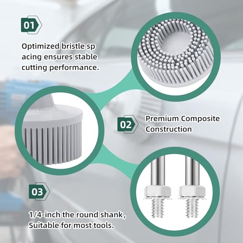3Pcs Bristle Disc 2 Inch Gasket Remover Wheel Tool Attachments