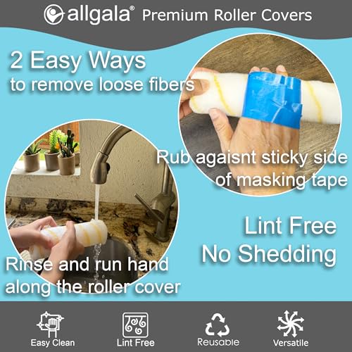 Allgala 16 Piece Ultra Versatile DIY Paint Tool Kit with 9 Inch and 4 Inch Roller Kits - color: 16PC Ultra