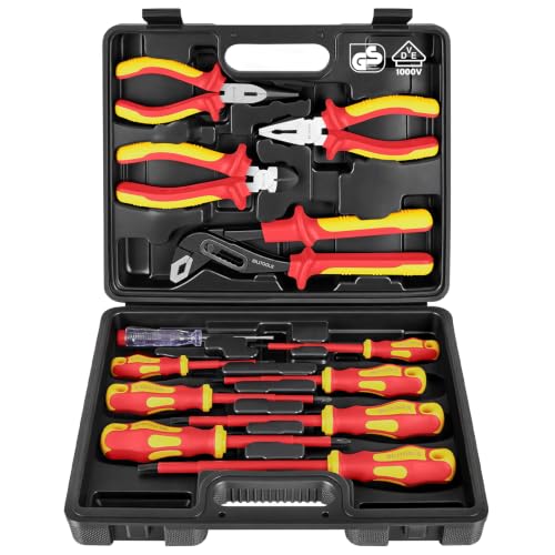 BILITOOLS 1000V Insulated Electrician Tools Set, Insulated Screwdrivers Set - color: 12pc Screwdriver & Pliers Set, size: Insulated Screwdriver Set