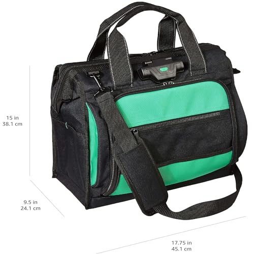 Amazon Basics Tool Sling Bag with Adjustable Padded Shoulder Strap, Sturdy Organized Storage, 40 Pockets, Black - size: Sling Bag