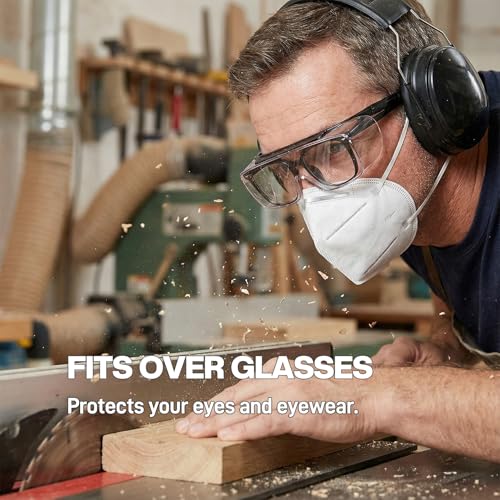 MORK&SUKY Safety Glasses Fit Over Prescription Eyeglasses, ANSI Z87 Certified,Anti-Fog Eye Protection for Men and Women. - color: Black/Gray