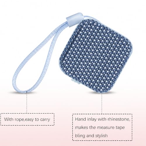 SlowVibes Bling Blue Diamond Retractable Body Measuring Tape, 60 Inch - color: Blue