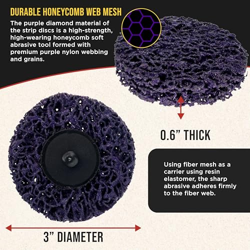 Dura-Gold 11-Piece 3" Abrasive Stripping Brush Wheel Set, 10 Discs 1/4" Pad - style: 3" Diameter