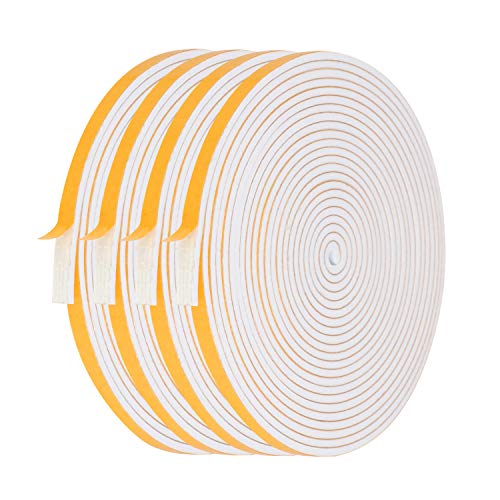 Weather Stripping-4 Rolls, 1/4 in W X 1/8 in T Total 52 Feet Long - size: 1/4"(W) x 1/8"(T) x 52'(L)