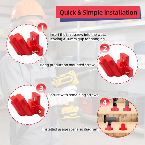 Tool Holder Wall Mount Compatible for Milwaukee 12V Drill Bit Holder, Power Tool Organizer Storage Wall Hanger for M12