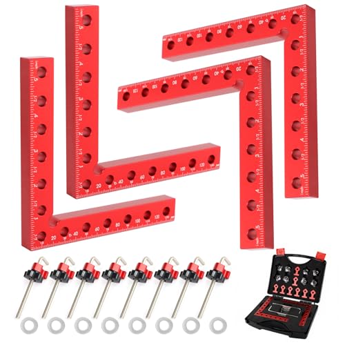 Corner Clamps for Woodworking, Corner Clamp, 4pcs 90 Degree Clamps, 5.5" Aluminum Alloy Right Angle Clamping with Storage Case for Frame, Drawer, Cabinets, for Dad.