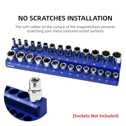 6-Pack 1/2,3/8,1/4 Magnetic Socket Organizer SAE & Metric - size: 1/2",3/8",1/4"SAE&METRIC/6PCS