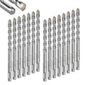 Geinxurn 3/8" x 6" SDS Plus Rotary Hammer Drill Bits, 15PCS Double Thread Masonry Drill Bits Set Carbide Tipped, Drilling in Brick, Stone and Concrete, Cement Walls - size: SDSBIT03080-015
