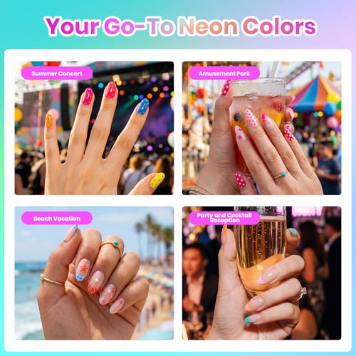 Beetles Neon Gel Polish Set, Neon Summer Collection, 25 Colors - color: Neon Summer