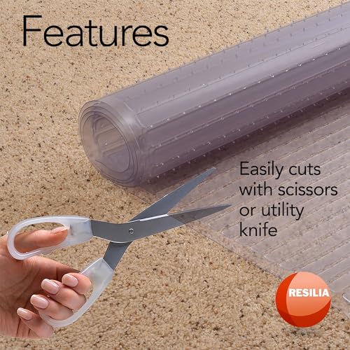 RESILIA Deep-Pile Carpet Runner - Plastic Vinyl Carpet & Rug Protector, Waterproof Clear Vinyl Floor Runners, 27 Inches Wide x 6 Feet Long, Made in The USA - size: 2'3" x 6' (Runner)