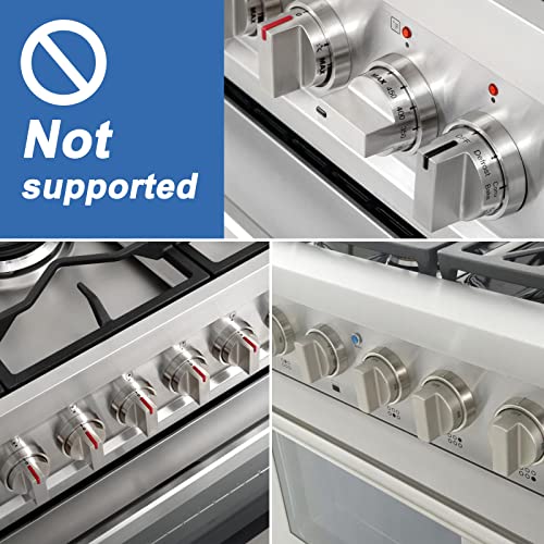 GRENFU Stove Knob Safety Covers (5 + 1 Pack), Oven Lock Child Safety, Black