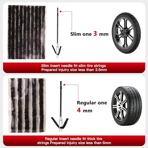 SUNSOUL Tire Repair Kit - 40PCS Heavy Duty Tire Plug Kit with Storage Bag, Universal Zinc Alloy Puncture Repair Tools for Car, Motorcycle, Truck, ARB, ATV, UTV, Tractor, RV, SUV, Trailer