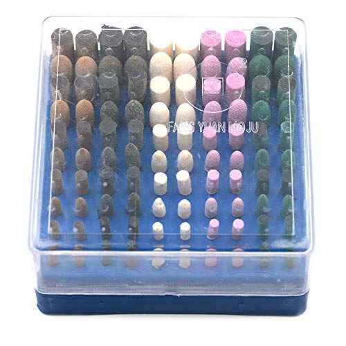Oudtinx Polishing Grinding Wheels Wool/Sesame/Rubber/Cowhide Grinding Tools- Mixed Set 3mm Shank-100 Pieces