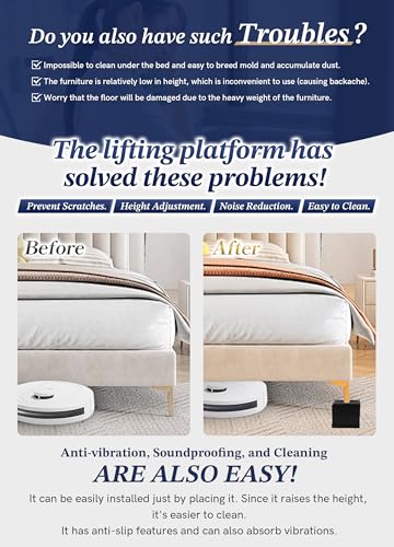 EclatBain Rectangular Adjustable Bed Risers 1.5 Inch, 4000 lbs, 4 Pack - color: Rectangle-4 Pack-white, size: 1 Layer(1.5inch)