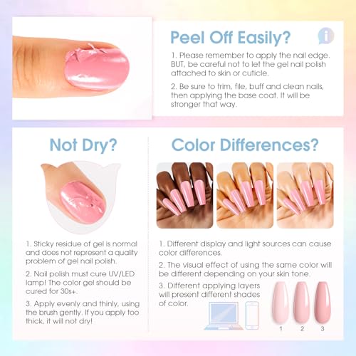 ROSALIND 30PCS Pastel Gel Nail Polish Set,26 Bright Colors Gel Polish | with Base Gel Top Coat (Glossy Matte and Glitter),Pastel Summer Nail Gel Polish, Soak Off U V Manicure Rainbow for Women - color: Neon bright colors