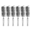 HARFINGTON 6Pcs Stainless Steel Bore Brush 20mm Dia 4" Long Cleaning Twisted Wire Brush with Handle 1/4" Hex Shank for Tubes, Ports, Bearings - size: 20mm