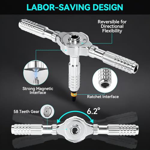 40-in-1 Precision Magnetic Ratchet Screwdriver Set with Case, Multi-Bit Screwdriver Kit with Torx & Hex Bits for Electronics Repair, Furniture Assembly & Home DIY (40PCS)